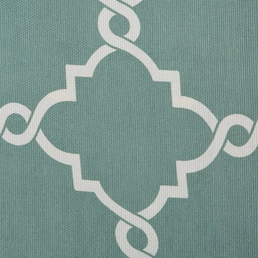 Fretwork Print Grommet Top Window Valance Seafoam/White 50x18' Default -DTYStore