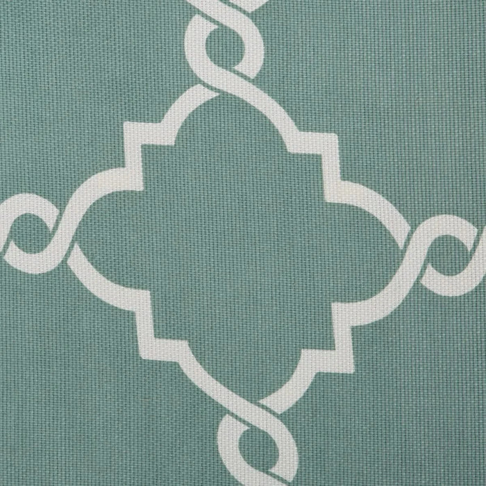 Fretwork Print Grommet Top Window Valance Seafoam/White 50x18' Default -DTYStore