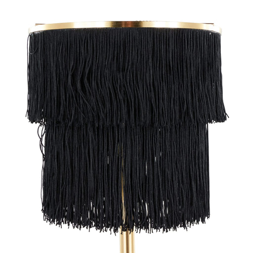 Fringe 25' Contemporary Metal Buffet Lamp in Royal Gold Metal and Black Fringe from Grandview Gallery by LumiSource - Set of 2 Default -DTYStore