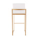 Fuji 30' Contemporary High Back Barstool in Gold Steel and White Velvet by LumiSource - Set of 3 Default -DTYStore