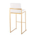 Fuji 30' Contemporary High Back Barstool in Gold Steel and White Velvet by LumiSource - Set of 3 Default -DTYStore