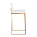Fuji 30' Contemporary High Back Barstool in Gold Steel and White Velvet by LumiSource - Set of 3 Default -DTYStore