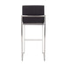 Fuji 30' Contemporary High Back Barstool in Stainless Steel and Black Faux Leather by LumiSource - Set of 3 Default -DTYStore