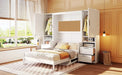 Full Size Murphy Bed Wall Bed with Closet ,Drawers and Shelves,White Default -DTYStore