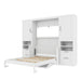 Full Size Murphy Bed Wall Bed with Closet ,Drawers and Shelves,White Default -DTYStore