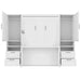 Full Size Murphy Bed Wall Bed with Closet ,Drawers and Shelves,White Default -DTYStore
