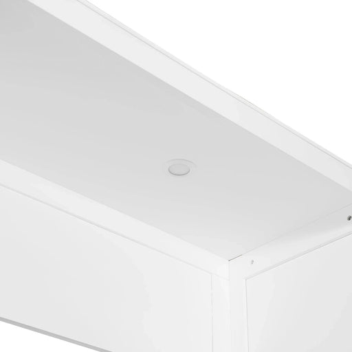 Full Size Murphy Bed Wall Bed with Closet ,Drawers and Table,White Default -DTYStore