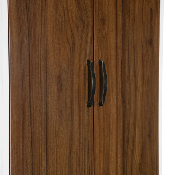 Full Size Murphy Bed Wall Bed with Closet ,Drawers and Table,White Default -DTYStore