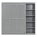 Full Size Murphy Bed Wall Bed with Shelves,Gray Default -DTYStore
