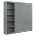 Full Size Murphy Bed Wall Bed with Shelves,Gray Default -DTYStore
