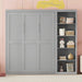 Full Size Murphy Bed Wall Bed with Shelves,Gray Default -DTYStore