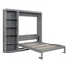 Full Size Murphy Bed Wall Bed with Shelves,Gray Default -DTYStore