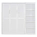 Full Size Murphy Bed Wall Bed with Shelves,White Default -DTYStore