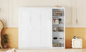 Full Size Murphy Bed Wall Bed with Shelves,White Default -DTYStore