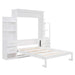 Full Size Murphy Bed Wall Bed with Shelves, Drawers and LED Lights,White Default -DTYStore