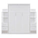 Full Size Murphy Bed Wall Bed with Shelves, Drawers and LED Lights,White Default -DTYStore