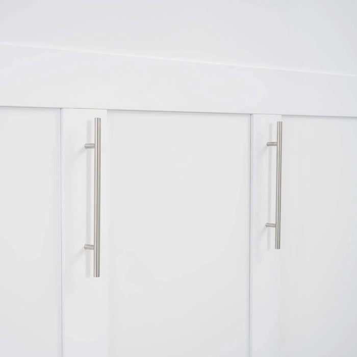 Full Size Murphy Bed Wall Bed with Shelves, Drawers and LED Lights,White Default -DTYStore