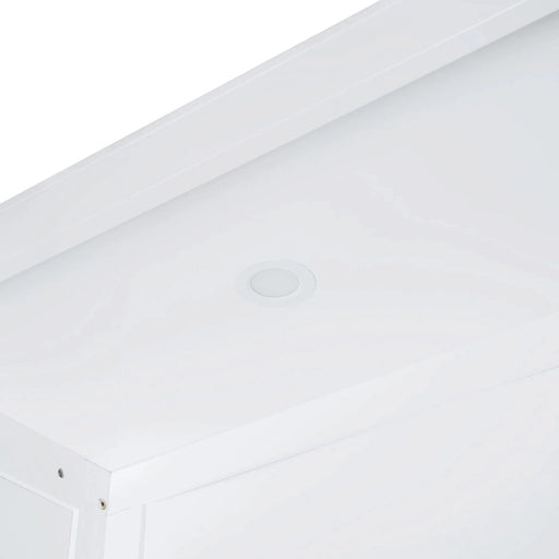 Full Size Murphy Bed Wall Bed with Shelves, Wardrobe and LED Lights,White Default -DTYStore