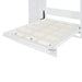 Full Size Murphy Bed Wall Bed with Shelves, Wardrobe and LED Lights,White Default -DTYStore