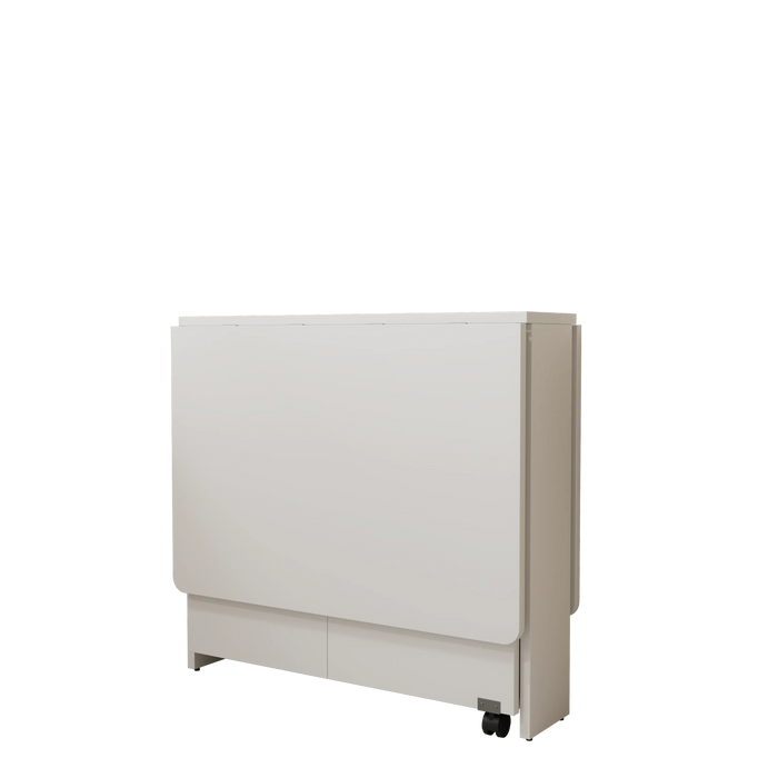 Fully unfolded 51.18 inches white foldable table, suitable for small family table or display table convenient, home simple long table, simple and lightweight Default -DTYStore