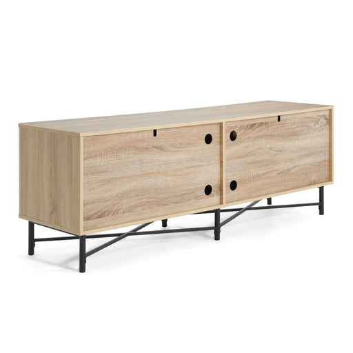 Functional 4-Door TV Cabinet – 2 Storage Spaces, Adjustable Shelves, Ideal for Living Room Organization, Natural - DTY Store