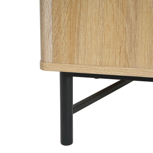 Functional 4-Door TV Cabinet – 2 Storage Spaces, Adjustable Shelves, Ideal for Living Room Organization, Natural - DTY Store