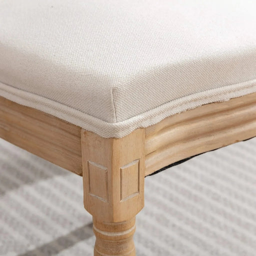 Furniture,French Style Solid Wood Frame Antique Painting Linen Fabric Back Dining Chair,Set of 2,Beige,SW1845BG Default -DTYStore