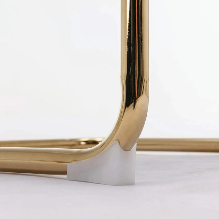 Furniture,Modern Dining Chairs with Corduroy Fabric,Gold Metal Base, Accent Armless Kitchen Chairs with Channel Tufting, Side Chairs, Set of 2, Beige Default -DTYStore