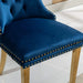 Furniture,Nikki Collection Modern, High-end Tufted Solid Wood Contemporary Velvet Upholstered Dining Chair with Golden Stainless Steel Plating Legs,Nailhead Trim,Set of 2,Blue and Gold, SW1601BL Default -DTYStore