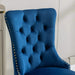 Furniture,Nikki Collection Modern, High-end Tufted Solid Wood Contemporary Velvet Upholstered Dining Chair with Golden Stainless Steel Plating Legs,Nailhead Trim,Set of 2,Blue and Gold, SW1601BL Default -DTYStore