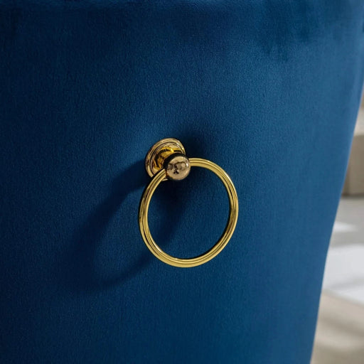 Furniture,Nikki Collection Modern, High-end Tufted Solid Wood Contemporary Velvet Upholstered Dining Chair with Golden Stainless Steel Plating Legs,Nailhead Trim,Set of 2,Blue and Gold, SW1601BL Default -DTYStore