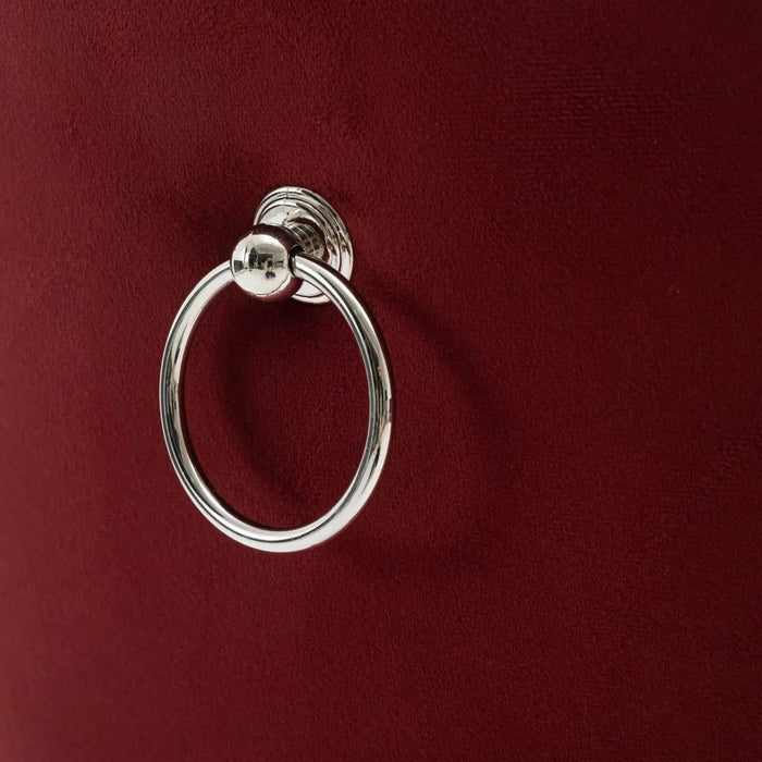 Furniture, Nikki Collection Modern, High-end Tufted Solid Wood Contemporary PU and Velvet Upholstered Dining Chair with Wood Legs Nailhead Trim 2-Pcs Set, Black+WineRed, Burgundy,SW2101BW Default -DTYStore