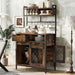 Furniture Style 2 in 1 PET FRIENDLY Dog Crate Composite Desk Hutch in Rustic Brown MDF and Steel - DTY Store