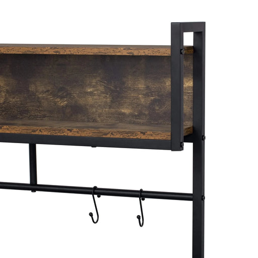 Furniture Style 2 in 1 PET FRIENDLY Dog Crate Composite Desk Hutch in Rustic Brown MDF and Steel Default -DTYStore