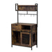 Furniture Style 2 in 1 PET FRIENDLY Dog Crate Composite Desk Hutch in Rustic Brown MDF and Steel - DTY Store