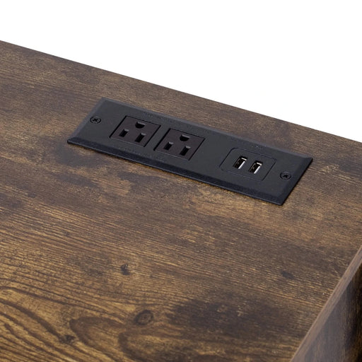 Furniture Style 2 in 1 PET FRIENDLY Dog Crate Composite Desk Hutch in Rustic Brown MDF and Steel Default -DTYStore