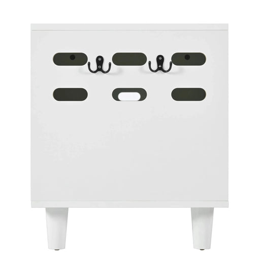 Furniture Style Cat Cabinet Cream White Cat Litter Box with Sisal Scratching Door MDF Default -DTYStore