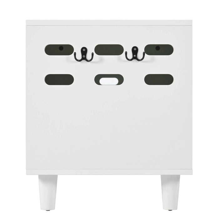 Furniture Style Cat Cabinet Cream White Cat Litter Box with Sisal Scratching Door MDF Default -DTYStore