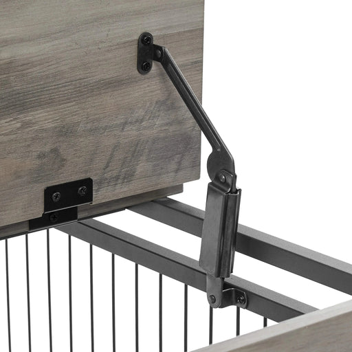 Furniture Style Dog Crate Side Table on Wheels with Double Doors and Lift Top.Grey,38.58''w x 25.5''d x 27.36''h. Default -DTYStore