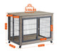 Furniture Style Dog Crate Side Table on Wheels with Double Doors and Lift Top.Grey,38.58''w x 25.5''d x 27.36''h. Default -DTYStore