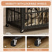 Furniture style dog crate wrought iron frame door with side openings, Grey, 43.3''W x 29.9''D x 33.5''H. Default -DTYStore