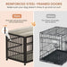 Furniture style dog crate wrought iron frame door with side openings, Grey, 43.3''W x 29.9''D x 33.5''H. Default -DTYStore