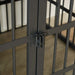 Furniture style dog crate wrought iron frame door with side openings, Grey, 43.3''W x 29.9''D x 33.5''H. Default -DTYStore