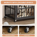 Furniture style dog crate wrought iron frame door with side openings, Rustic Brown, 43.3''W x 29.9''D x 33.5''H. Default -DTYStore