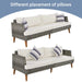 GO 6-Pieces All Weather PE Wicker Sofa Set with Double Cushions, Wood Legs, Beige and Gray Default -DTYStore