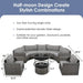 GO 9-Pieces Outdoor Half-moon Patio Sofa Set, Round Sofa Set, Modern Style Sofa, Gray Wicker Default -DTYStore