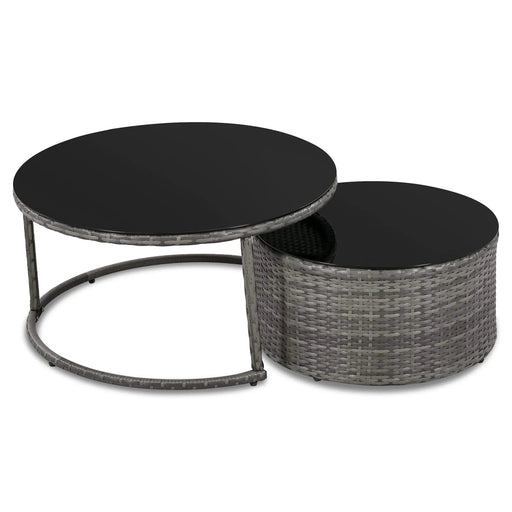 GO 9-Pieces Outdoor Half-moon Patio Sofa Set, Round Sofa Set, Modern Style Sofa, Gray Wicker Default -DTYStore