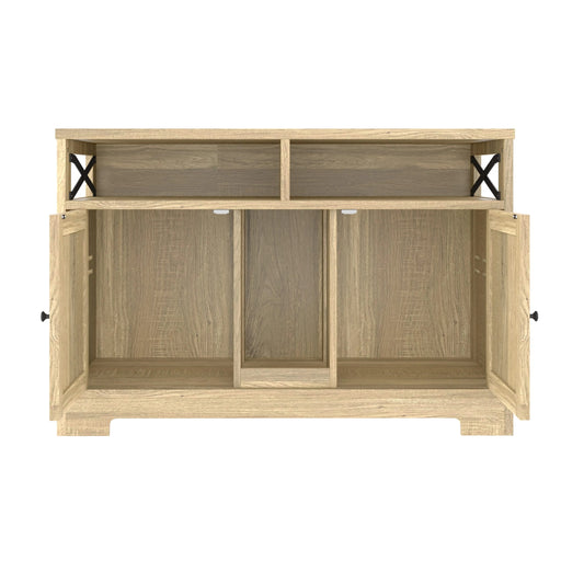 GO Cat Litter Box Enclosure for 2 Cats, Double Hidden Litter Box Furniture Cat Washroom, Farmhouse Indoor Cat House End Table, Brown Default -DTYStore