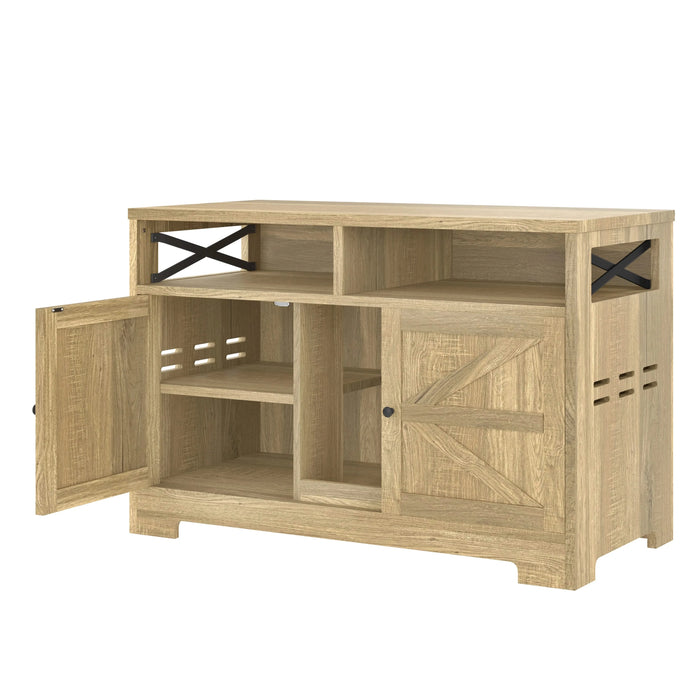 GO Cat Litter Box Enclosure for 2 Cats, Double Hidden Litter Box Furniture Cat Washroom, Farmhouse Indoor Cat House End Table, Brown Default -DTYStore