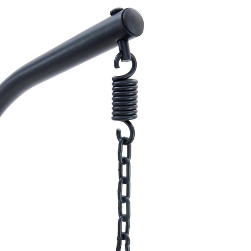 GRHeavy-Duty Iron Hanging Chair with Wicker Weave – Single Person Swing for Indoor/Outdoor (Gray) Default -DTYStore